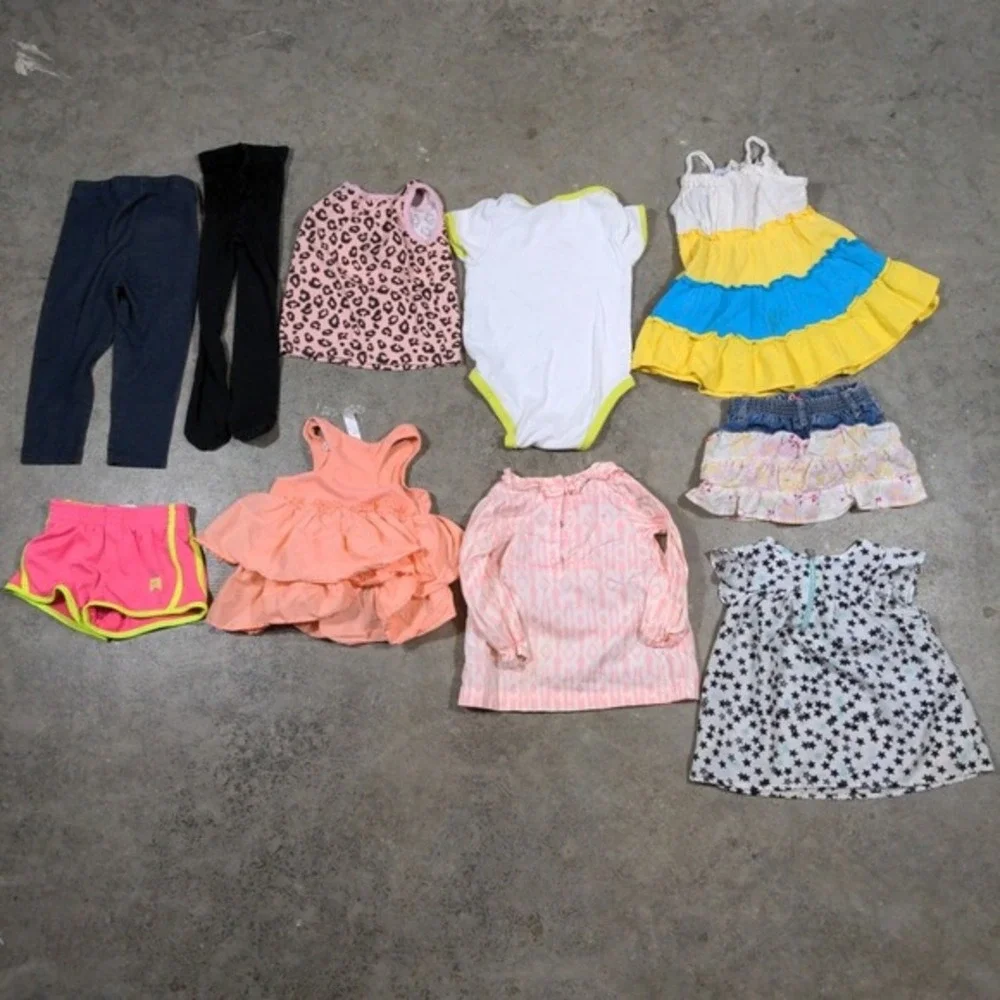 Baby Girl Toddler Clothing Lot 2T 24M 10pc Lot Mixed Brands Nike Carters Jumping
